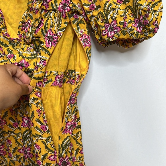 Rahi Del Sole Chiara Mini Dress in Yellow Floral Size Small - Picture 11 of 15
